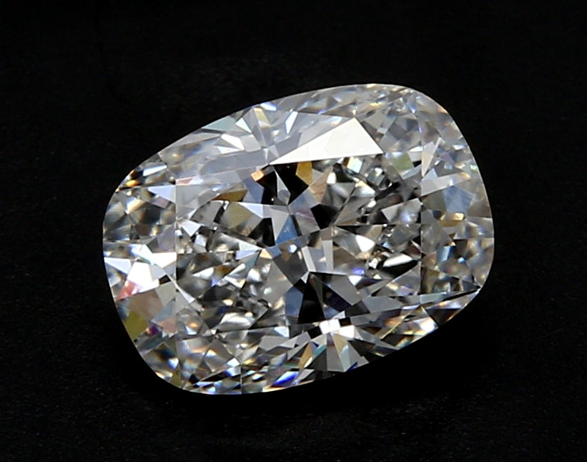 4.07 Carat Cushion Lab Diamond with  Cut Diamond in 14KT  view 1
