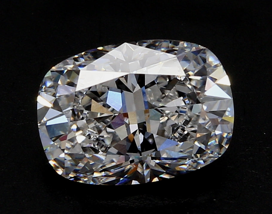 3.21 Carat Cushion Lab Diamond with  Cut Diamond in 14KT  view 1
