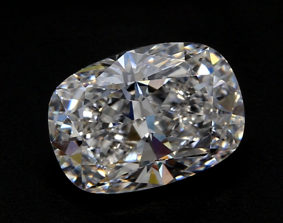 3.05 Carat Cushion Lab Diamond with  Cut Diamond in 14KT  view 1
