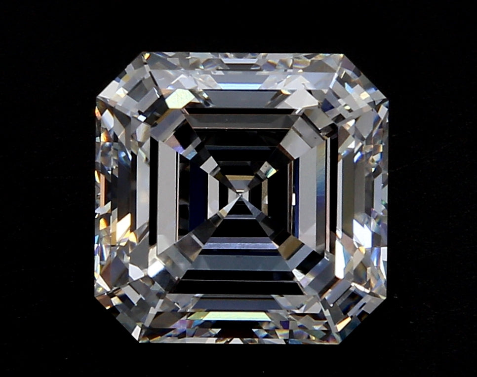 3.78 Carat Emerald Lab Diamond with  Cut Diamond in 14KT  view 1
