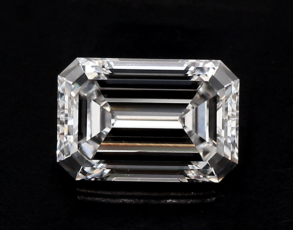 4.32 Carat Emerald Lab Diamond with  Cut Diamond in 14KT  view 1
