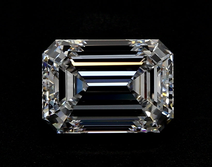2.85 Carat Emerald Lab Diamond with  Cut Diamond in 14KT  view 1
