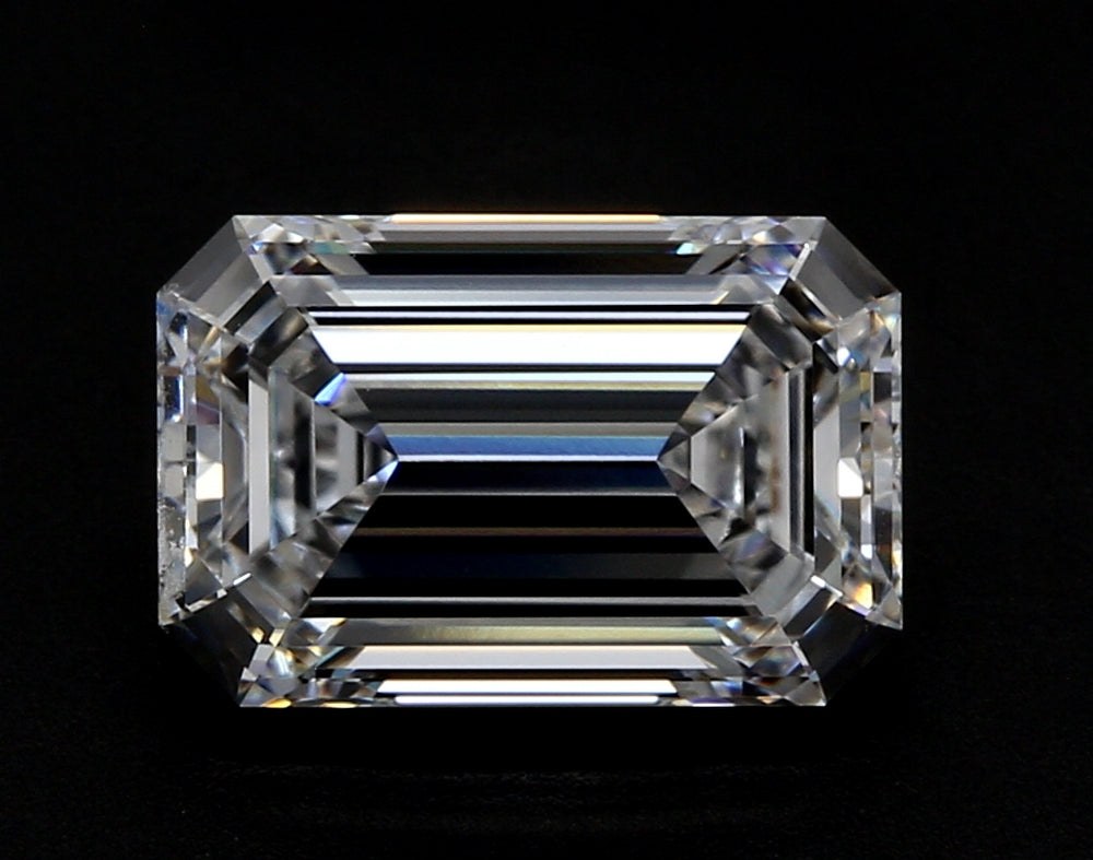 1.53 Carat Emerald Lab Diamond with  Cut Diamond in 14KT  view 1
