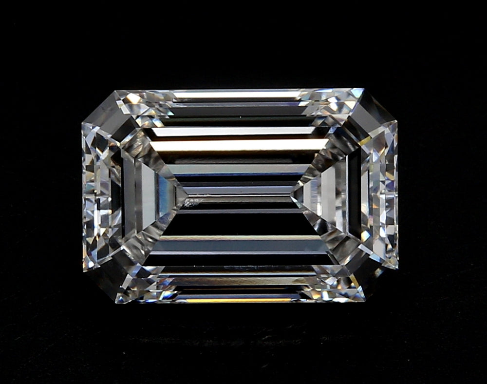 2.53 Carat Emerald Lab Diamond with  Cut Diamond in 14KT  view 1
