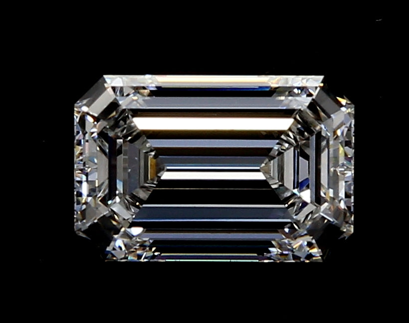 2.03 Carat Emerald Lab Diamond with  Cut Diamond in 14KT  view 1
