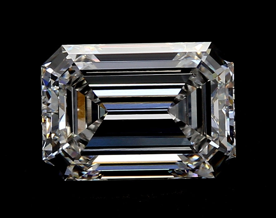 4.71 Carat Emerald Lab Diamond with  Cut Diamond in 14KT  view 1

