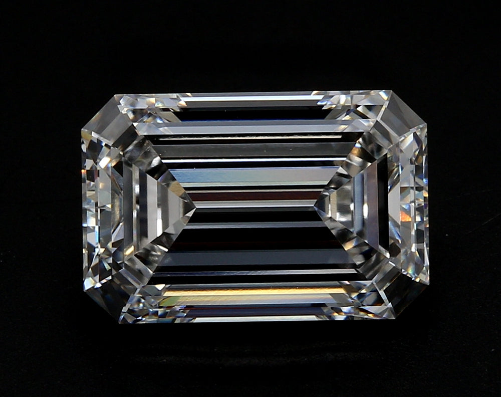 3.5 Carat Emerald Lab Diamond with  Cut Diamond in 14KT  view 1
