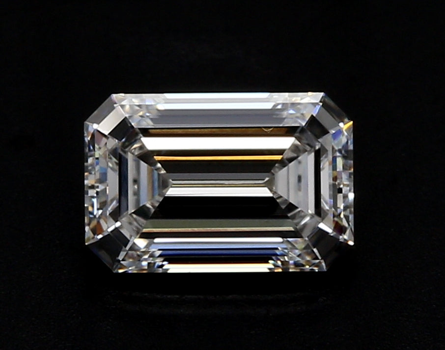 3.04 Carat Emerald Lab Diamond with  Cut Diamond in 14KT  view 1
