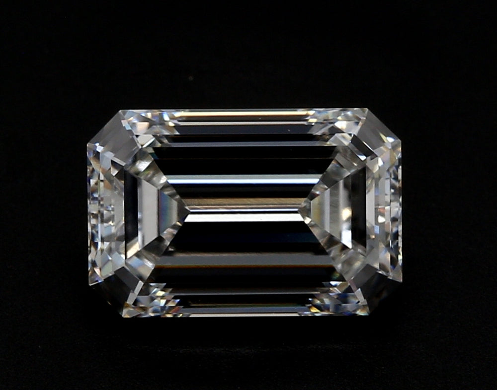 3.89 Carat Emerald Lab Diamond with  Cut Diamond in 14KT  view 1
