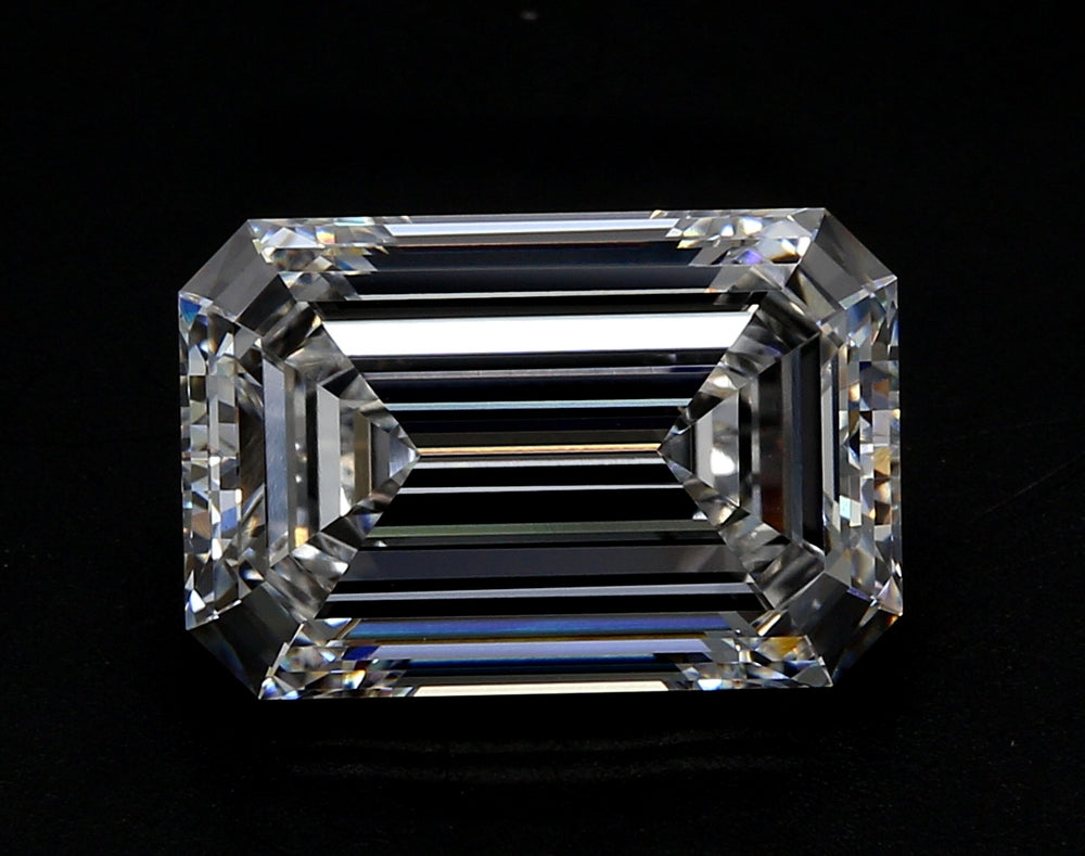 3.77 Carat Emerald Lab Diamond with  Cut Diamond in 14KT  view 1
