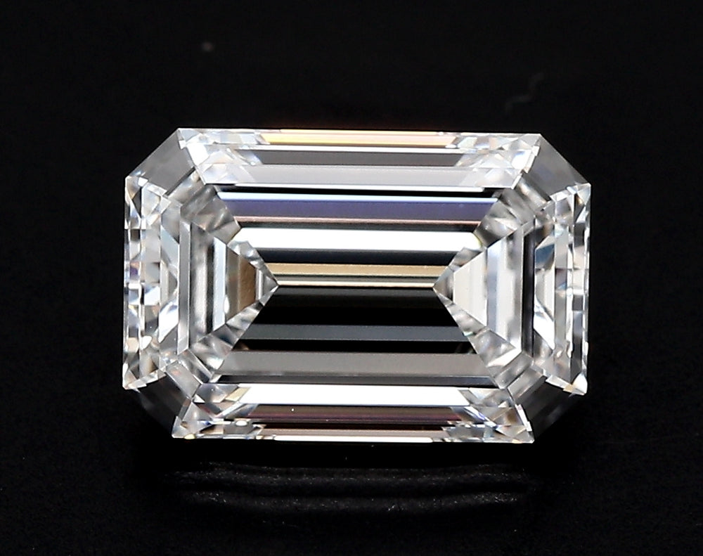 6.04 Carat Emerald Lab Diamond with  Cut Diamond in 14KT  view 1
