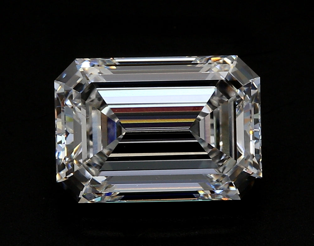 2.52 Carat Emerald Lab Diamond with  Cut Diamond in 14KT  view 1
