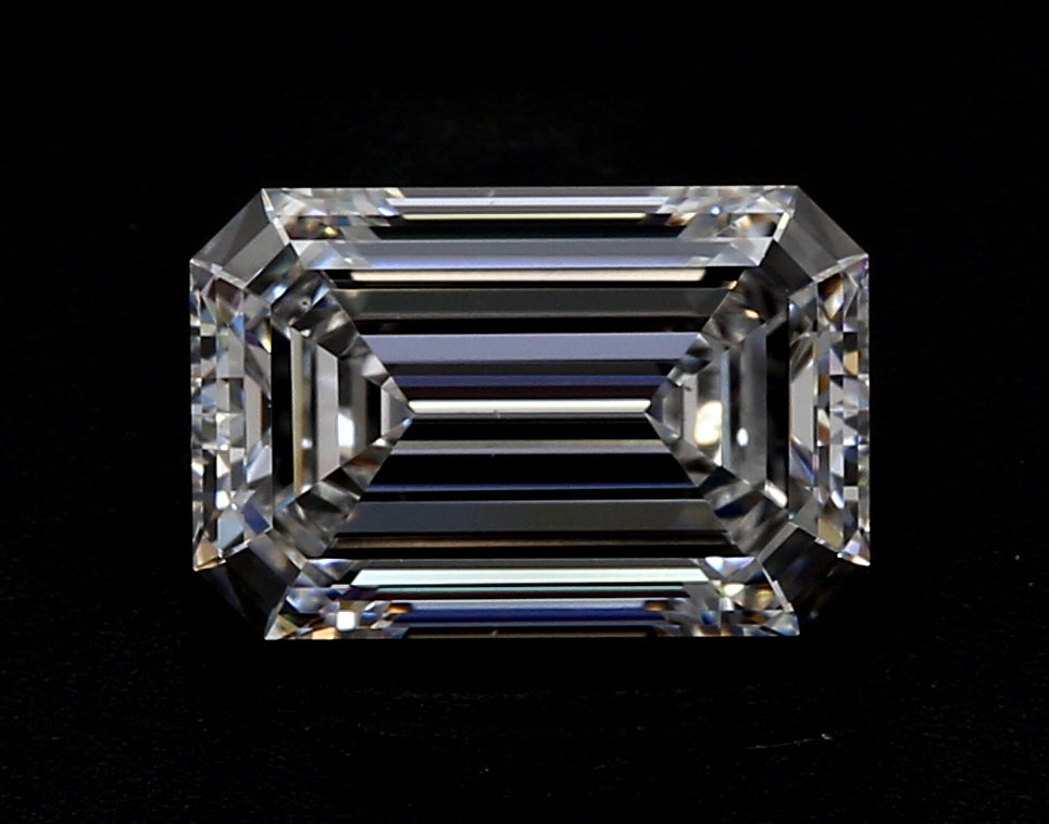 3.89 Carat Emerald Lab Diamond with  Cut Diamond in 14KT  view 1
