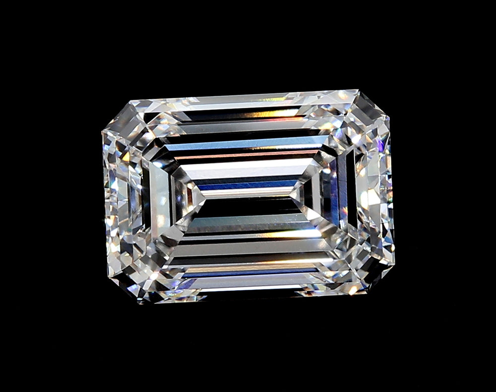 3.28 Carat Emerald Lab Diamond with  Cut Diamond in 14KT  view 1
