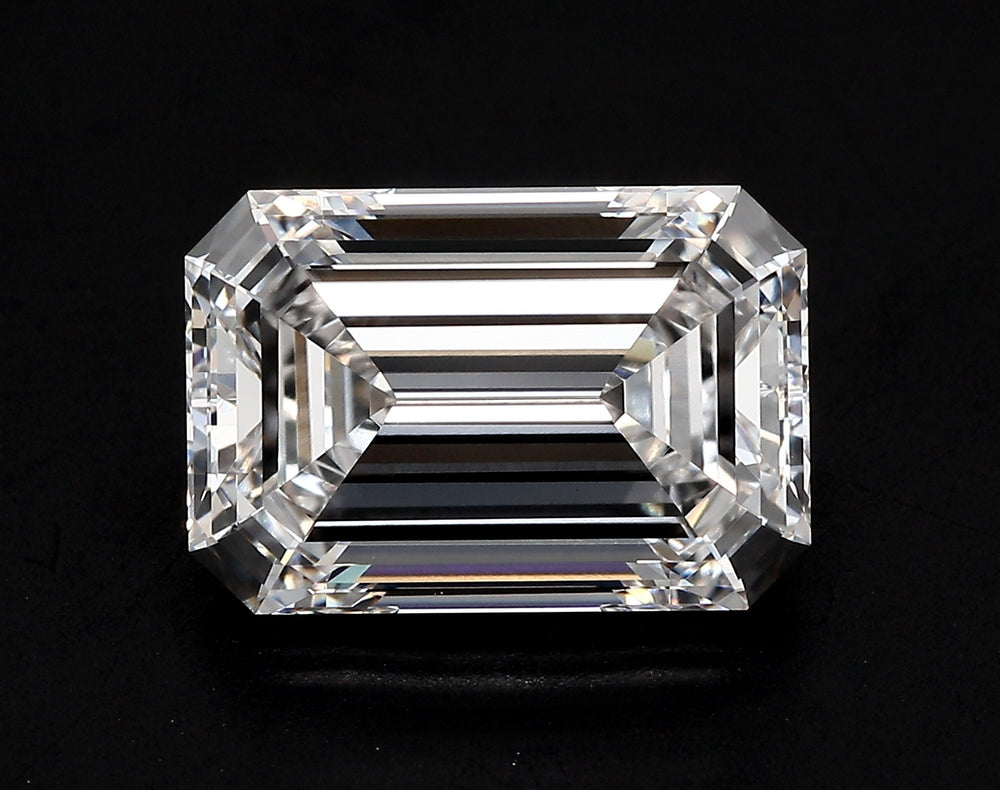 3.4 Carat Emerald Lab Diamond with  Cut Diamond in 14KT  view 1
