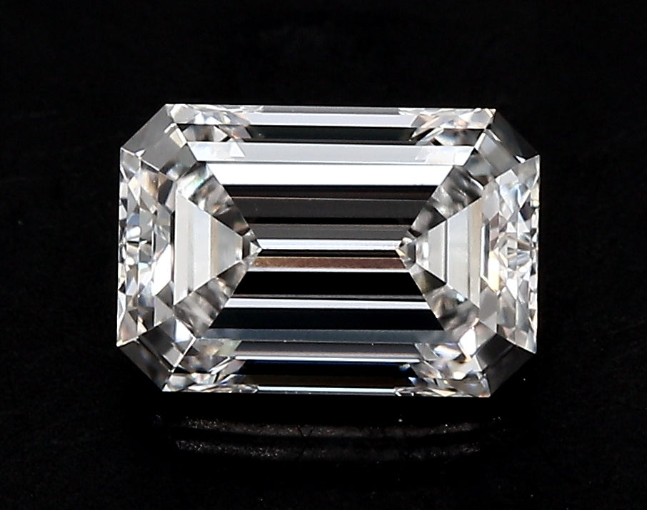 4.02 Carat Emerald Lab Diamond with  Cut Diamond in 14KT  view 1
