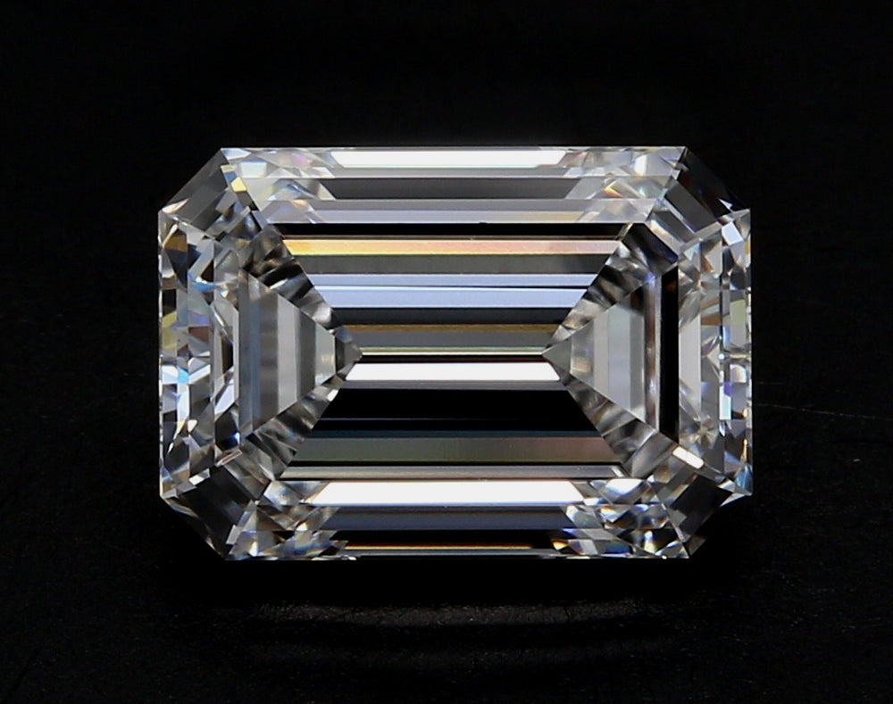 1.57 Carat Emerald Lab Diamond with  Cut Diamond in 14KT  view 1
