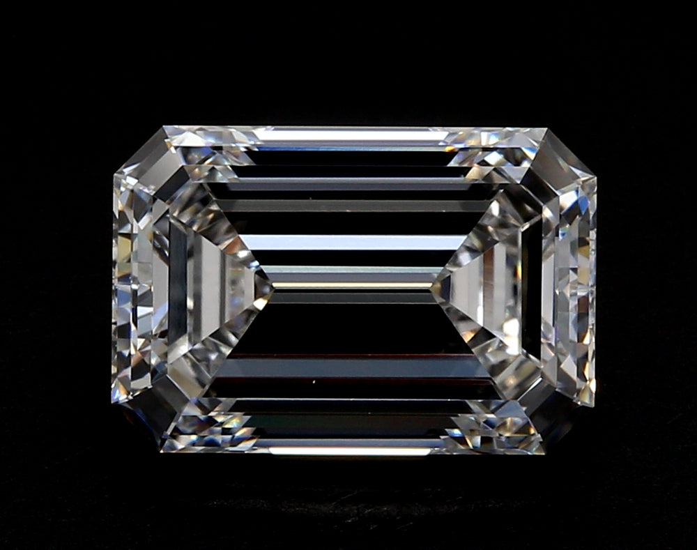 3.05 Carat Emerald Lab Diamond with  Cut Diamond in 14KT  view 1
