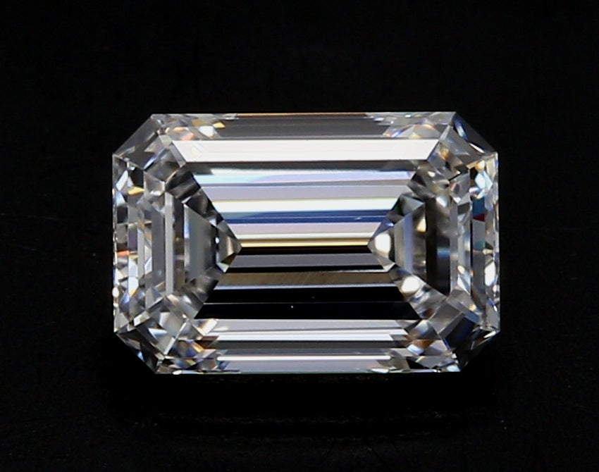 1.51 Carat Emerald Lab Diamond with  Cut Diamond in 14KT  view 1
