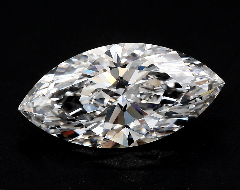 2.59 Carat Marquise Lab Diamond with  Cut Diamond in 14KT  view 1
