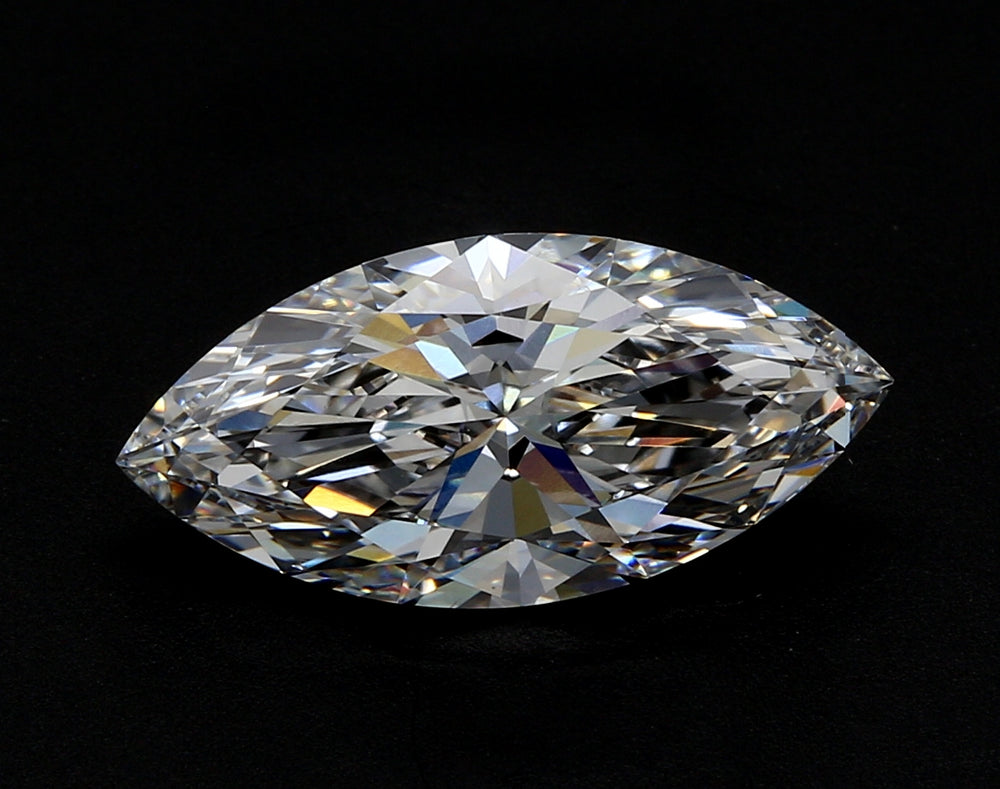 2.33 Carat Marquise Lab Diamond with  Cut Diamond in 14KT  view 1

