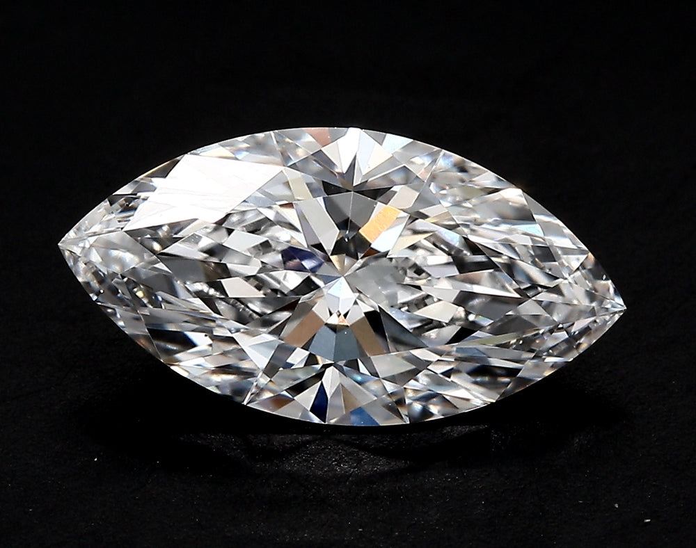 2.59 Carat Marquise Lab Diamond with  Cut Diamond in 14KT  view 1

