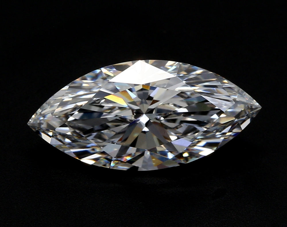 3.0 Carat Marquise Lab Diamond with  Cut Diamond in 14KT  view 1
