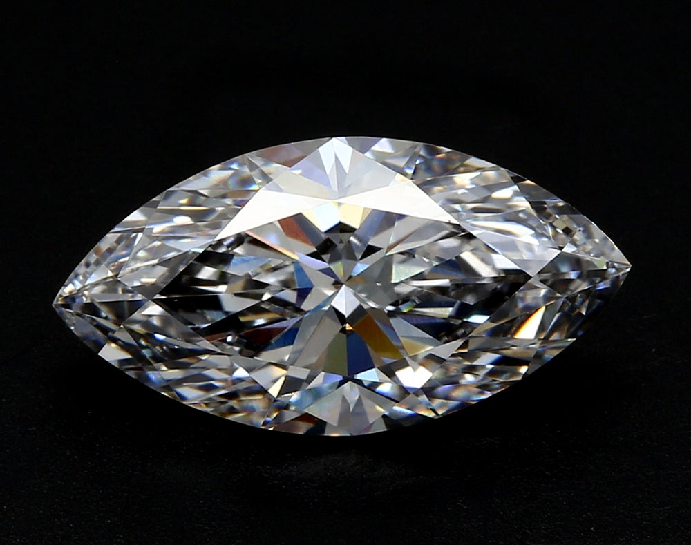3.57 Carat Marquise Lab Diamond with  Cut Diamond in 14KT  view 1
