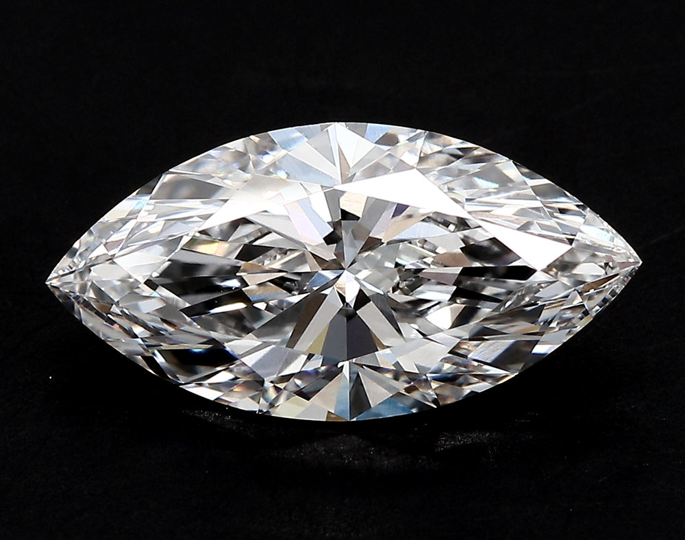 1.5 Carat Marquise Lab Diamond with  Cut Diamond in 14KT  view 1
