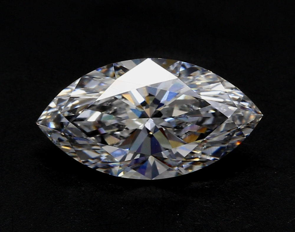 1.5 Carat Marquise Lab Diamond with  Cut Diamond in 14KT  view 1
