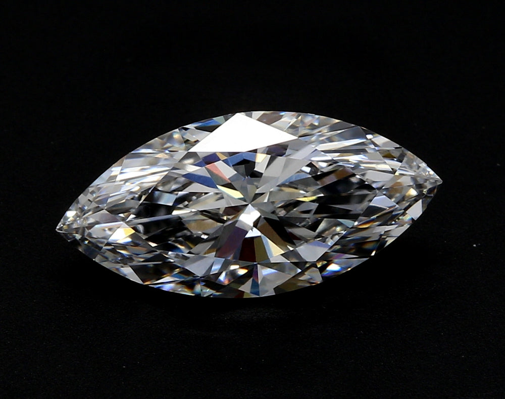 2.73 Carat Marquise Lab Diamond with  Cut Diamond in 14KT  view 1
