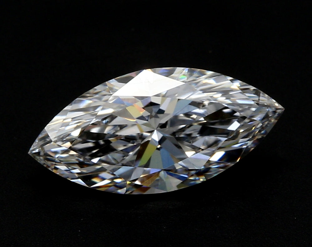 3.09 Carat Marquise Lab Diamond with  Cut Diamond in 14KT  view 1
