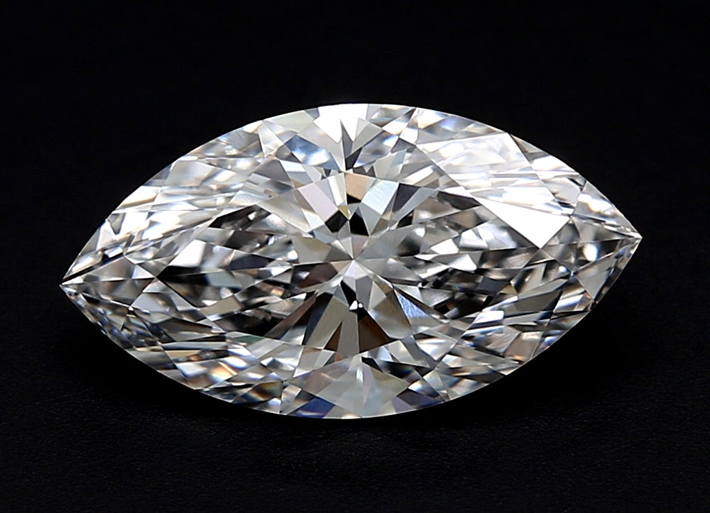 3.57 Carat Marquise Lab Diamond with  Cut Diamond in 14KT  view 1
