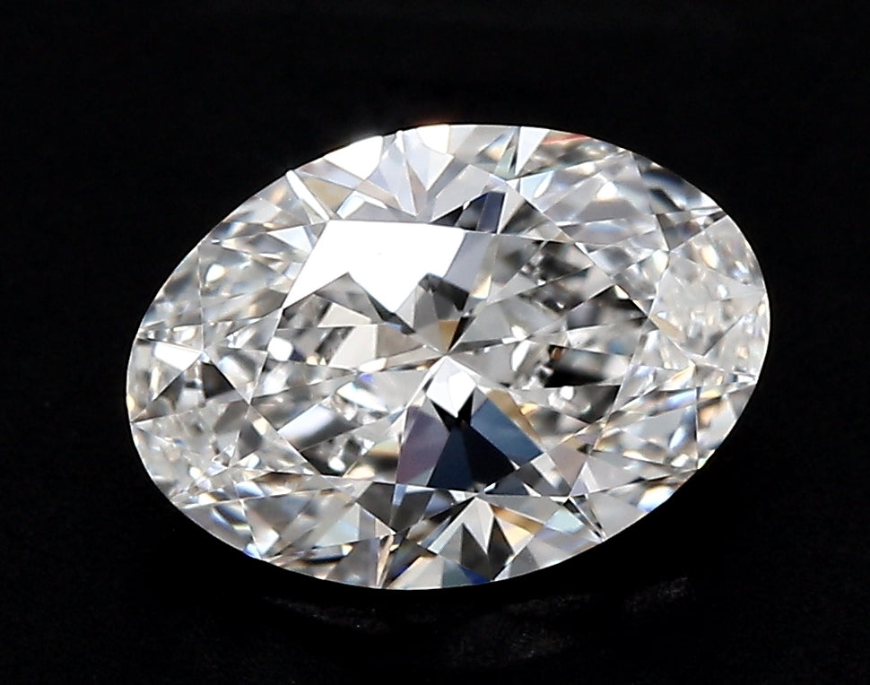 2.95 Carat Oval Lab Diamond with  Cut Diamond in 14KT  view 1
