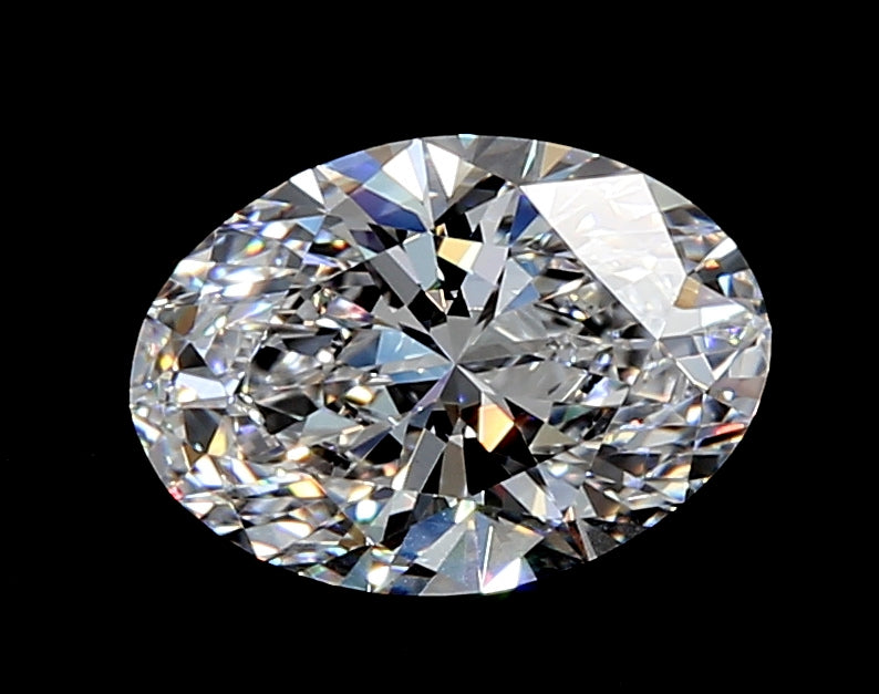 3.04 Carat Oval Lab Diamond with  Cut Diamond in 14KT  view 1
