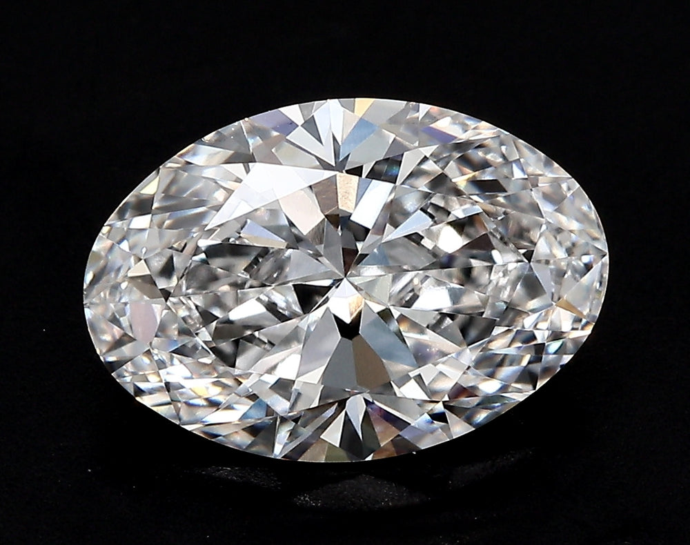 5.13 Carat Oval Lab Diamond with  Cut Diamond in 14KT  view 1
