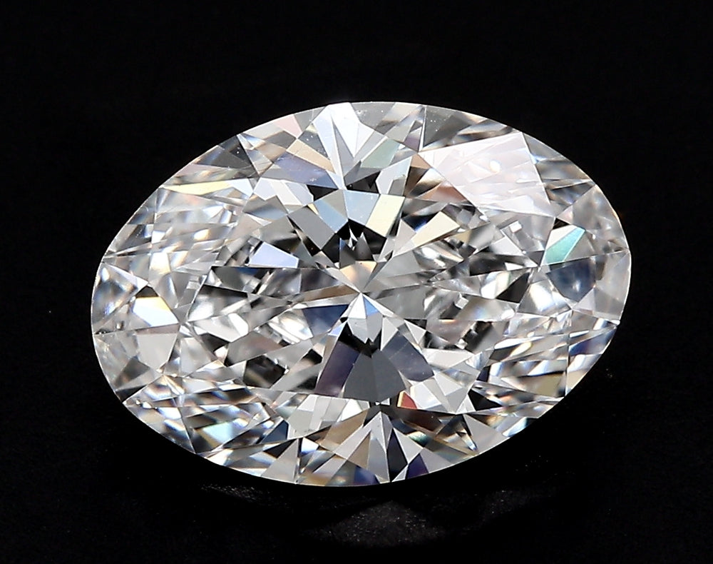 2.59 Carat Oval Lab Diamond with  Cut Diamond in 14KT  view 1
