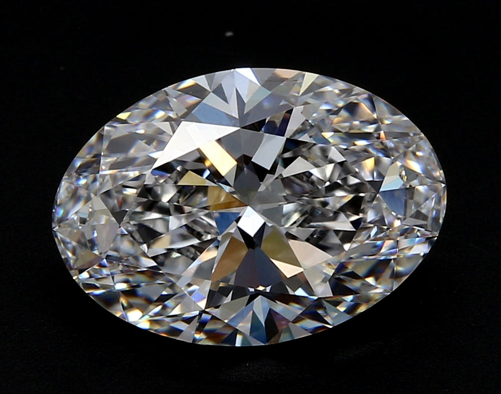 5.03 Carat Oval Lab Diamond with  Cut Diamond in 14KT  view 1
