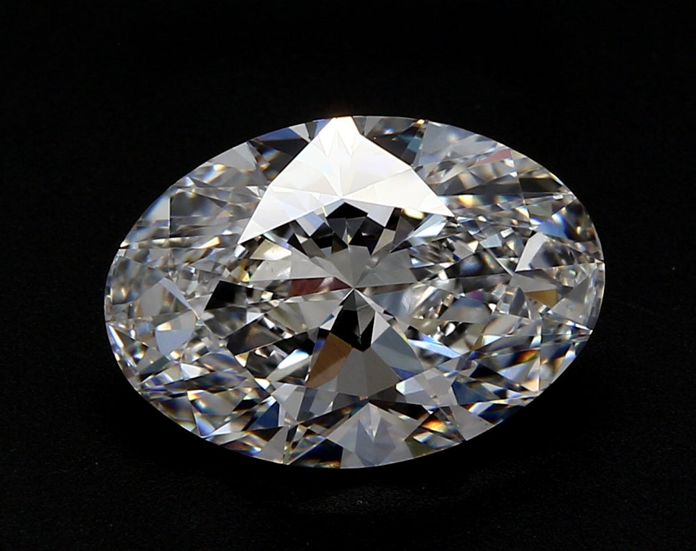 2.95 Carat Oval Lab Diamond with  Cut Diamond in 14KT  view 1

