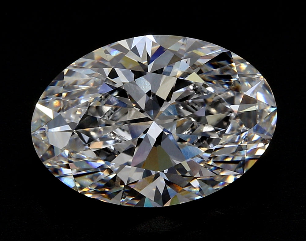 3.0 Carat Oval Lab Diamond with  Cut Diamond in 14KT  view 1
