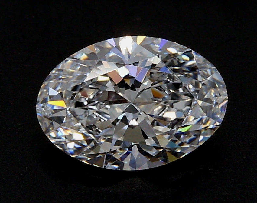 3.02 Carat Oval Lab Diamond with  Cut Diamond in 14KT  view 1
