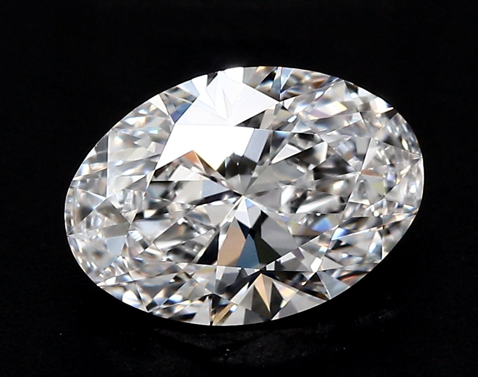 2.57 Carat Oval Lab Diamond with  Cut Diamond in 14KT  view 1
