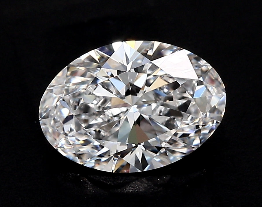 3.05 Carat Oval Lab Diamond with  Cut Diamond in 14KT  view 1
