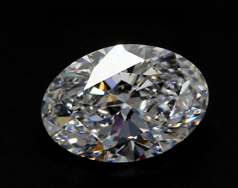 3.02 Carat Oval Lab Diamond with  Cut Diamond in 14KT  view 1

