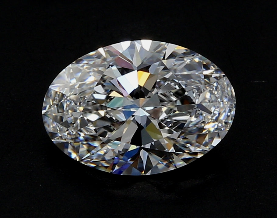 2.21 Carat Oval Lab Diamond with  Cut Diamond in 14KT  view 1
