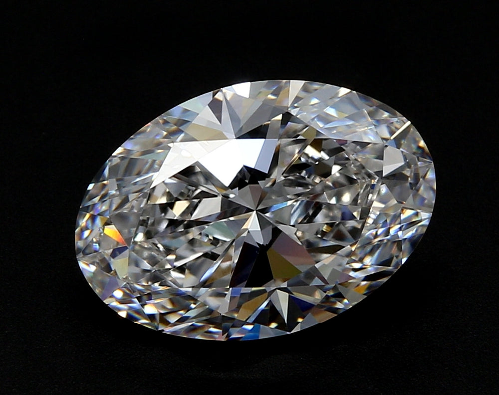 4.32 Carat Oval Lab Diamond with  Cut Diamond in 14KT  view 1
