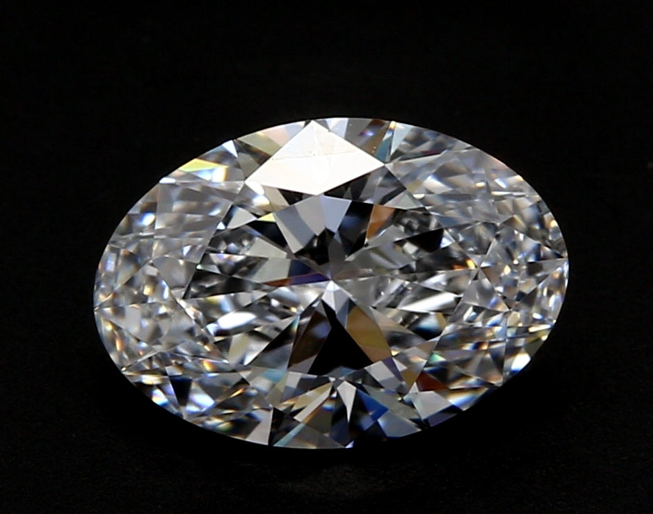 2.01 Carat Oval Lab Diamond with  Cut Diamond in 14KT  view 1
