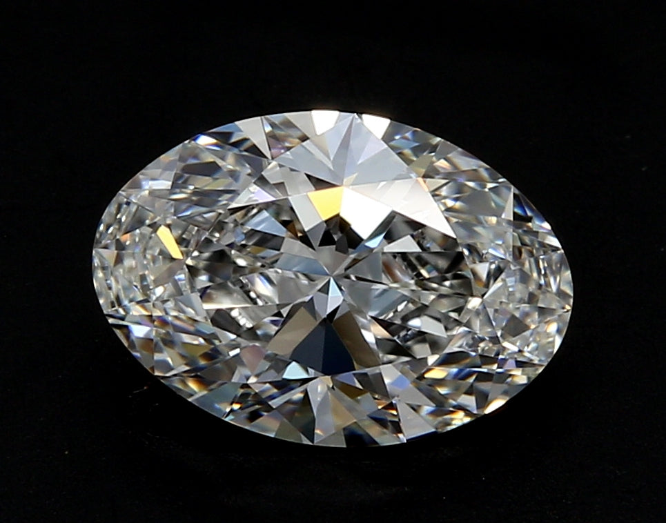 2.8 Carat Oval Lab Diamond with  Cut Diamond in 14KT  view 1
