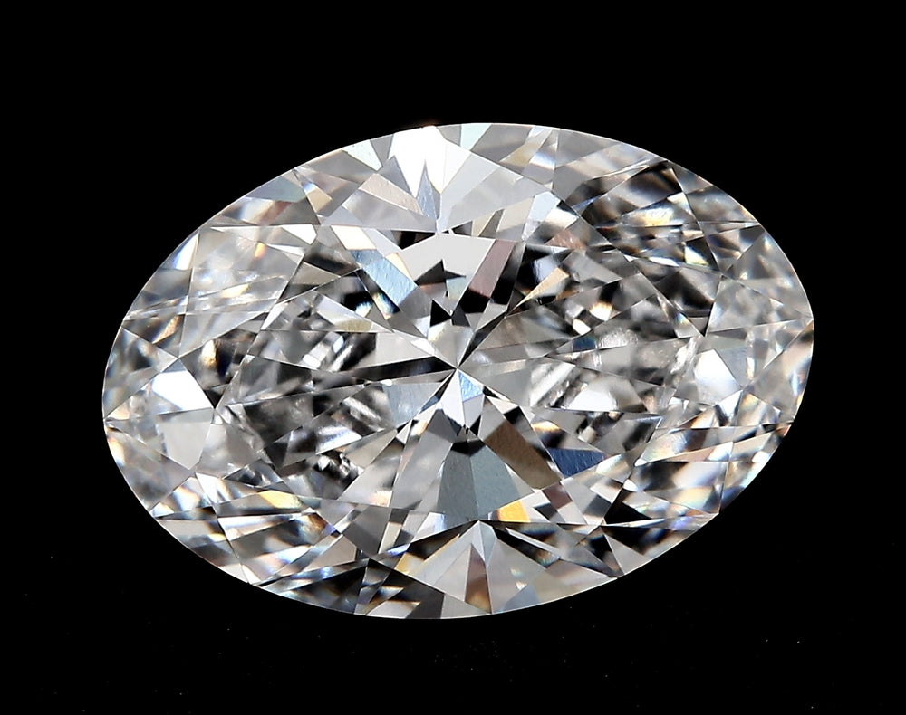 5.99 Carat Oval Lab Diamond with  Cut Diamond in 14KT  view 1
