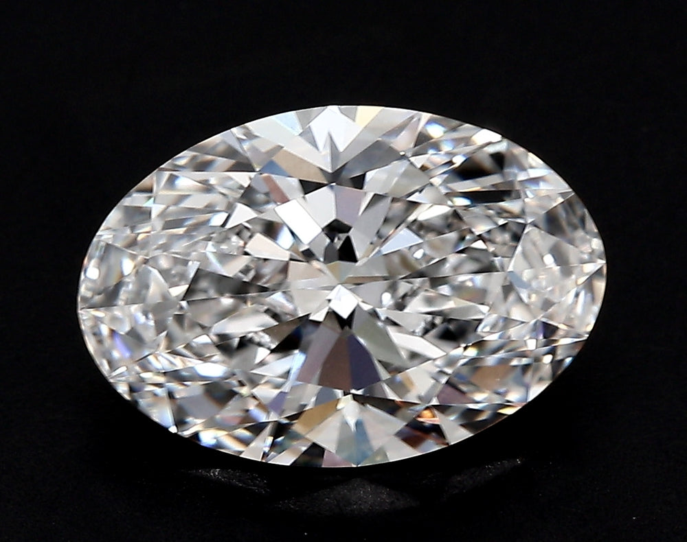 3.05 Carat Oval Lab Diamond with  Cut Diamond in 14KT  view 1
